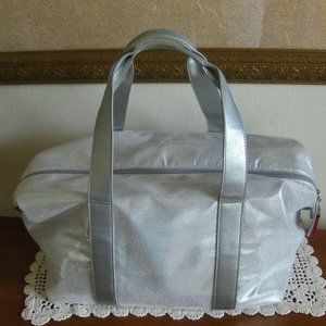 Nina Ricci Parfums Tote Bag Silver Metallic Satchel Shopper Travel Bag